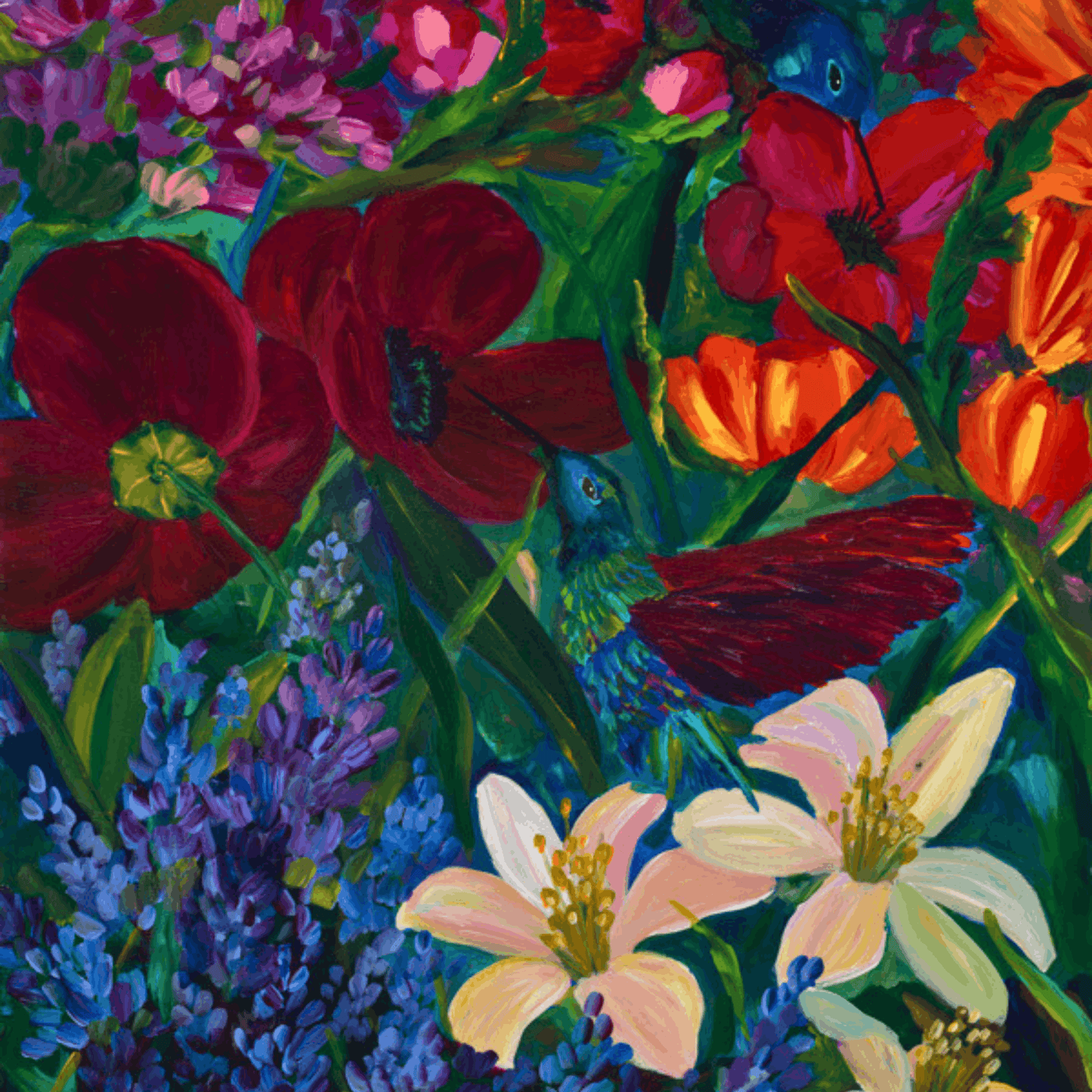 jewel tone floral statement piece for maximalist living room decor