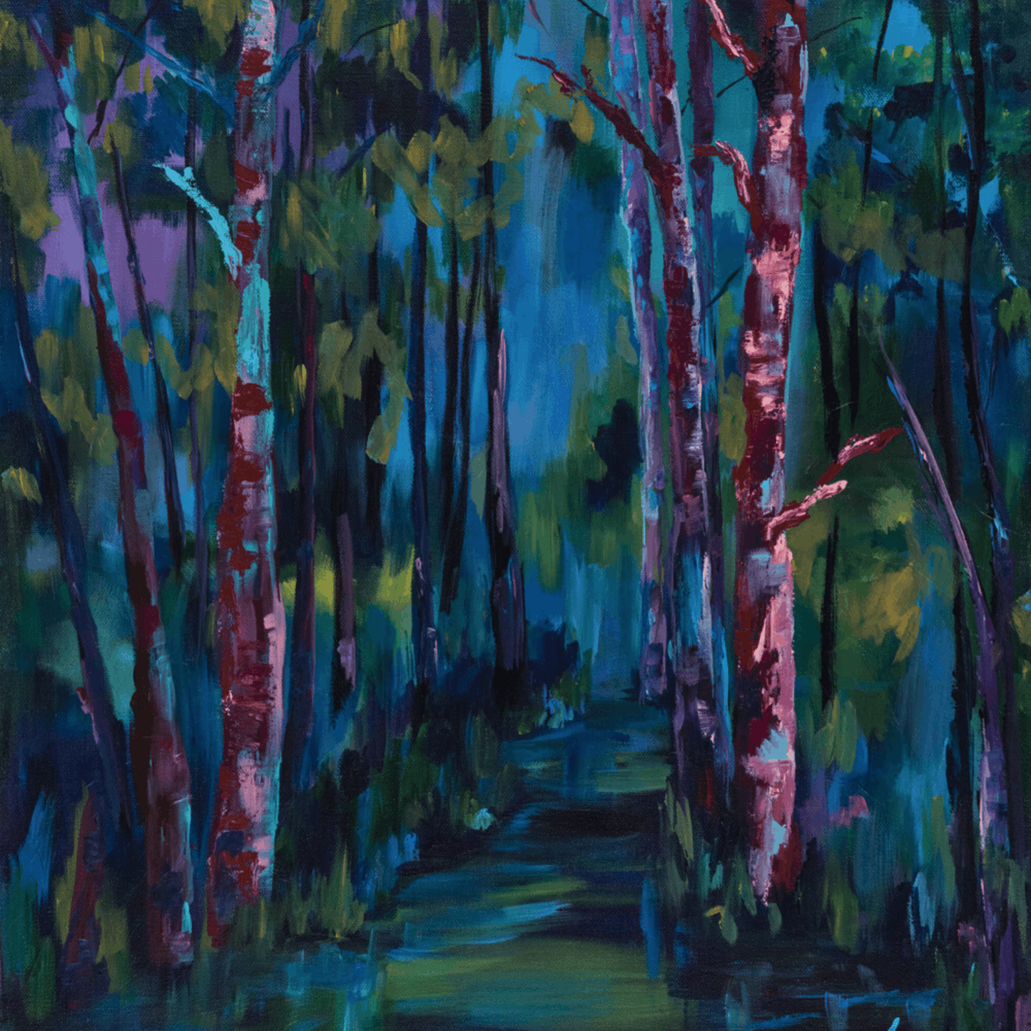 moody enchanted abstract forest depicting strength of the unknown