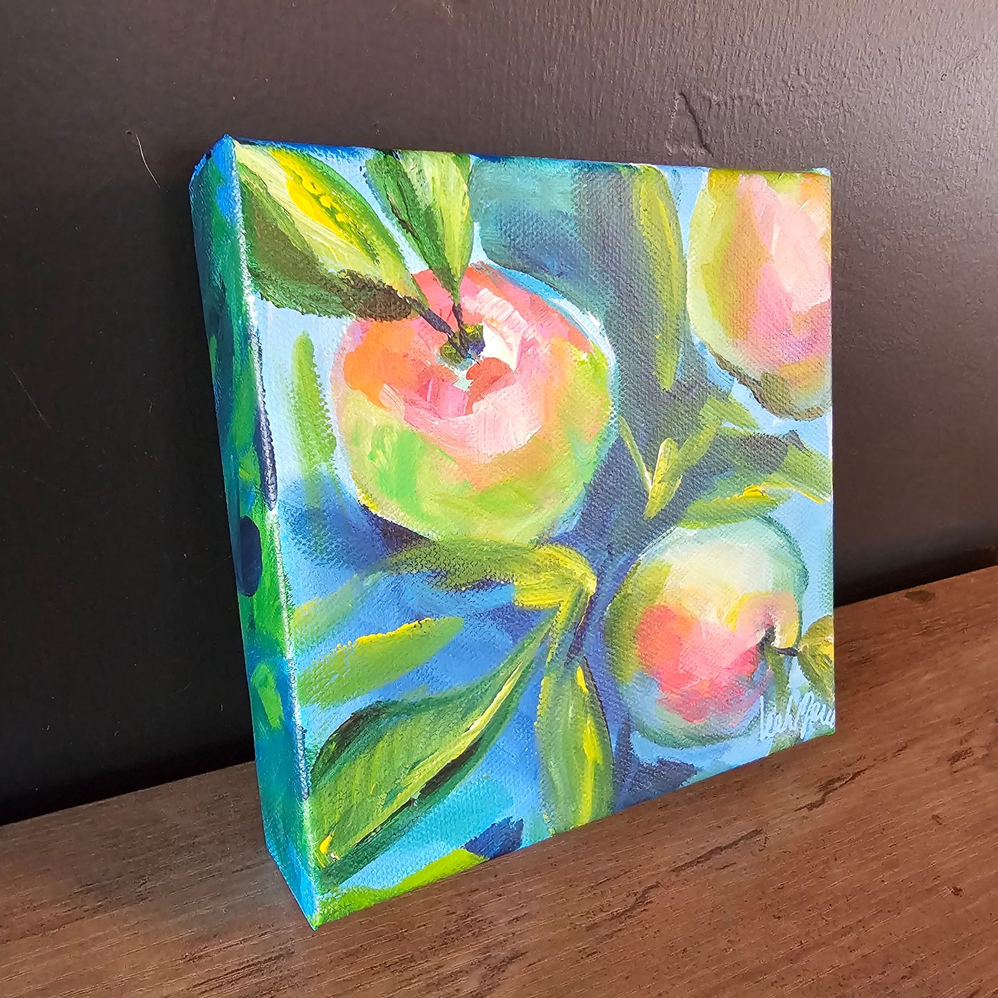 gallery wall original fruit art hand painted by dopamine artist leah marie