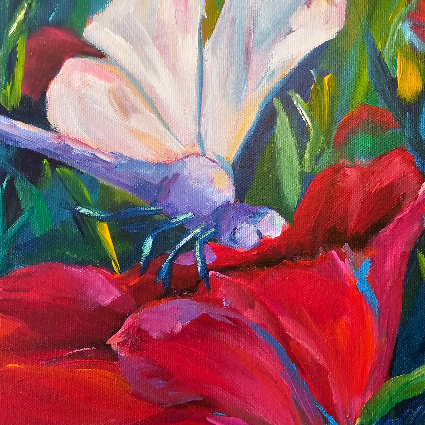 detailed view of a abstract insect floral painting