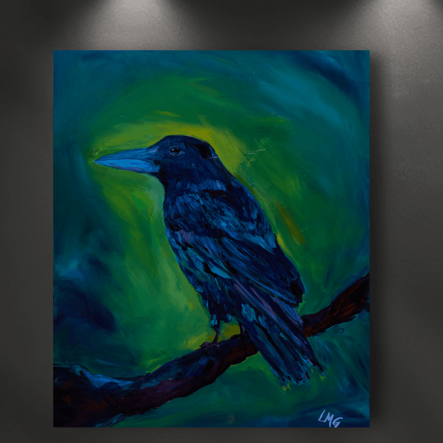 Moody raven artwork trio for office, bedroom, or hallway, adds depth and mystery to your wall space.