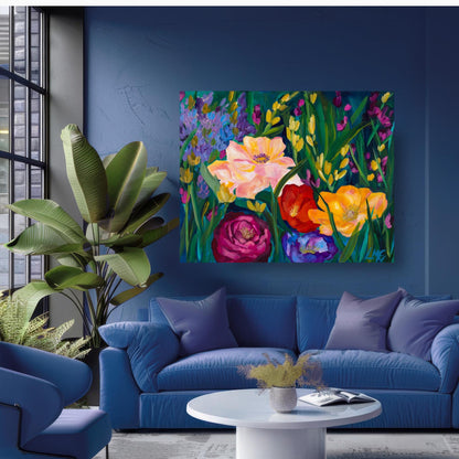 High-quality flower print in various sizes, adds a splash of joy to gift shops or salons.
