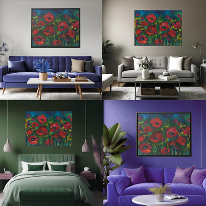 maximalist wall art floral boho home decor wall decor jewel tone bedroom art bright colored print