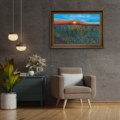 Vivid sunset landscape in archival quality, designed to bring warmth and tranquility to living spaces.