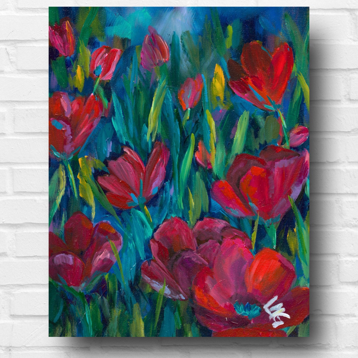 deep jewel tone wildflower painting by leah marie goddard