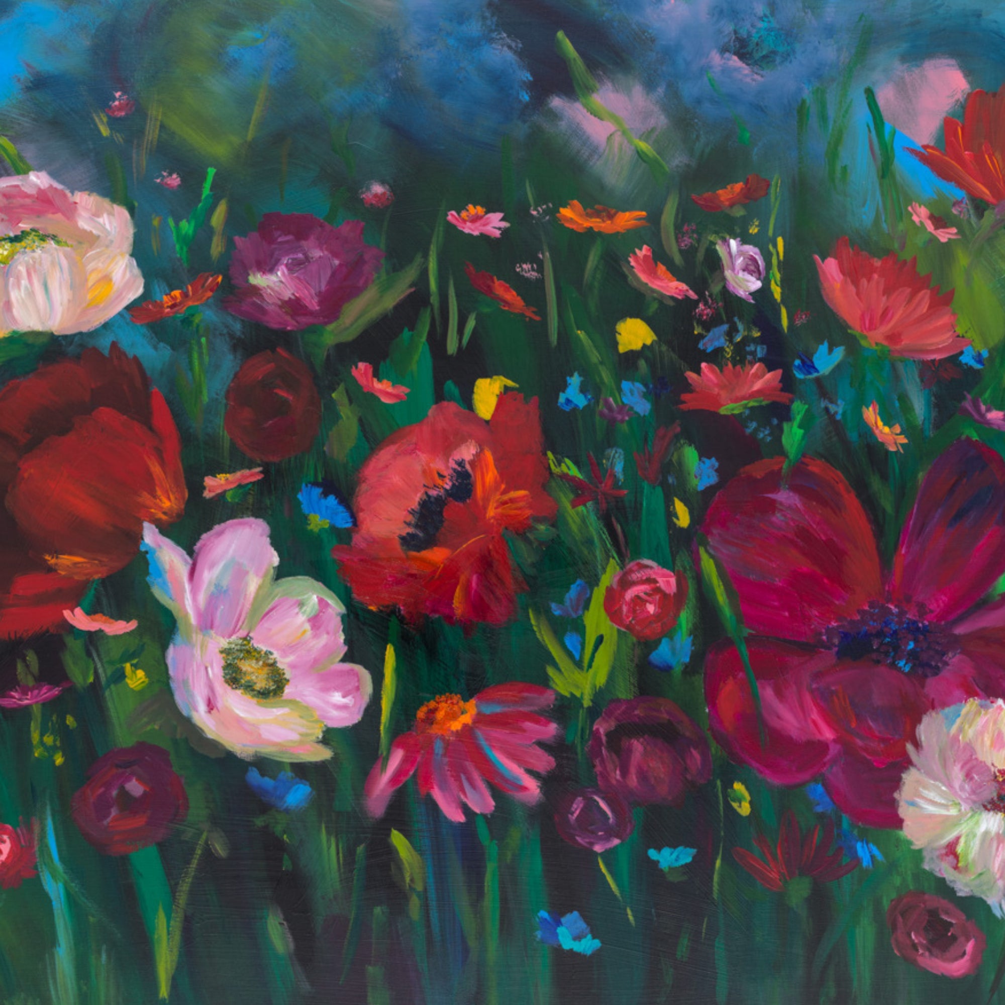 vibrant wild flower painting
