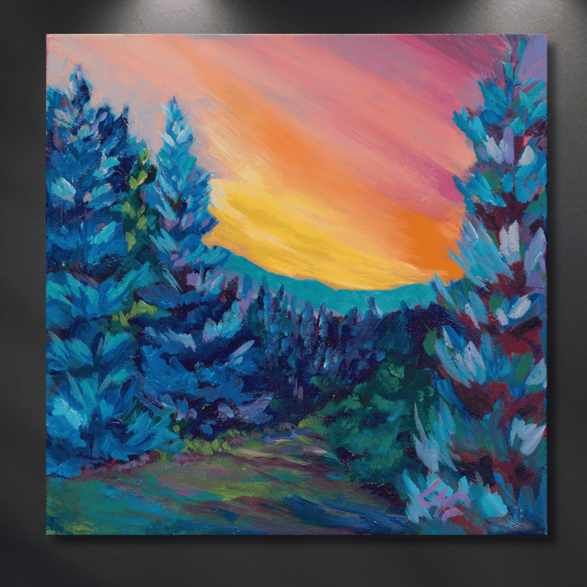 small fauvism style sunset landscape painting perfect for any nature love or gallery wall 